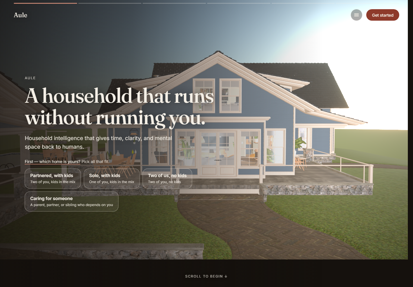 Aule household intelligence website homepage